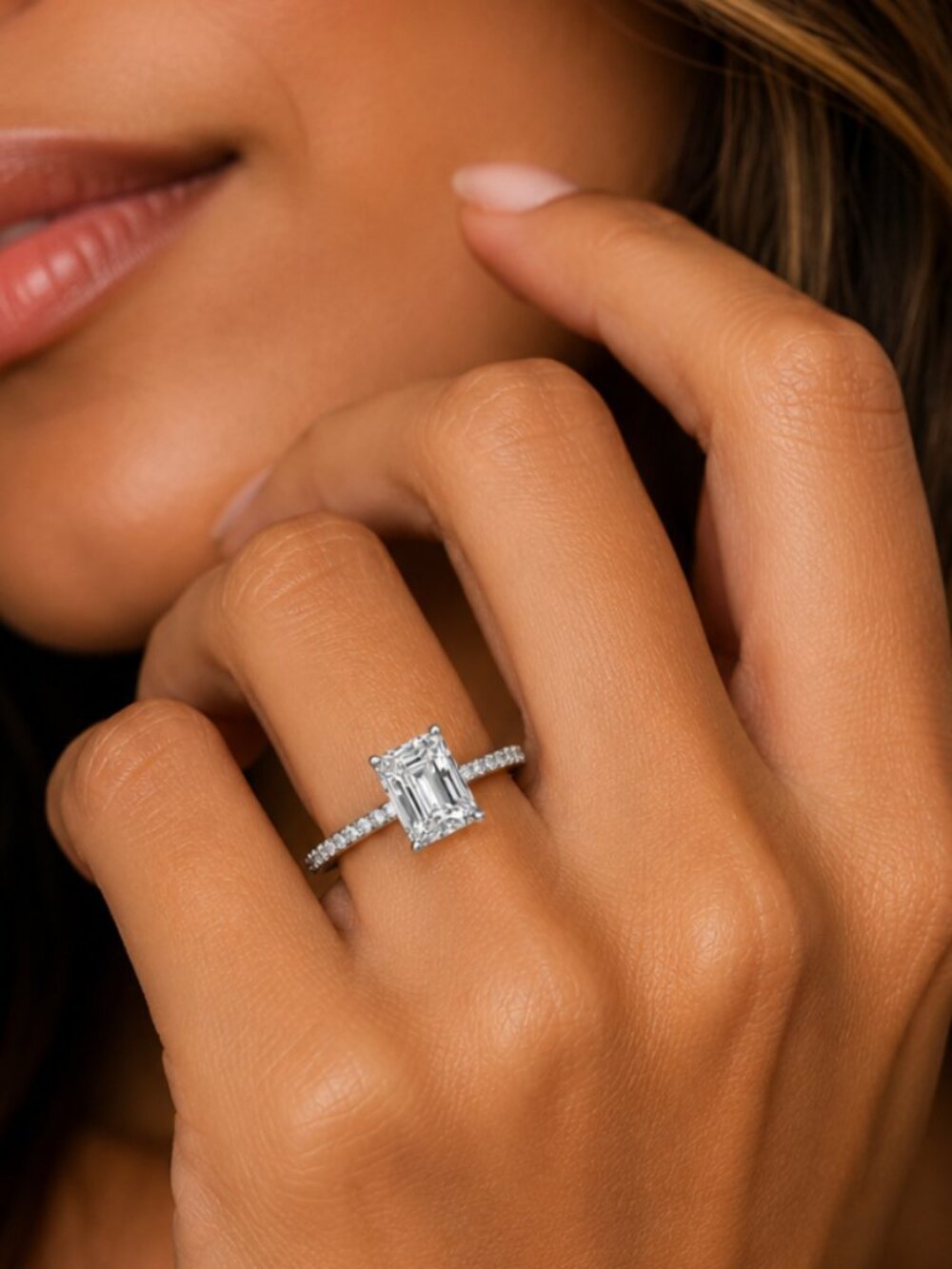 "Shia" 3ct Lab Radiant Cut Ring